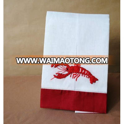 Lobster french knots linen tea towels